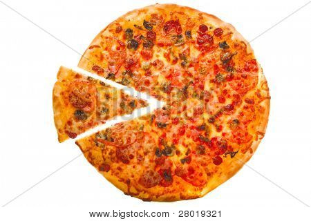 čerstvá pizza izolovaných na bílém pozadí