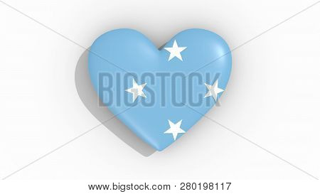 Heart In Colors Flag Of Micronesia 3d Rendering