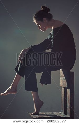 Bankruptcy And Crisis. Better To Die. Beauty And Fashion. Woman With Trendy Look. Solitude. Modern G