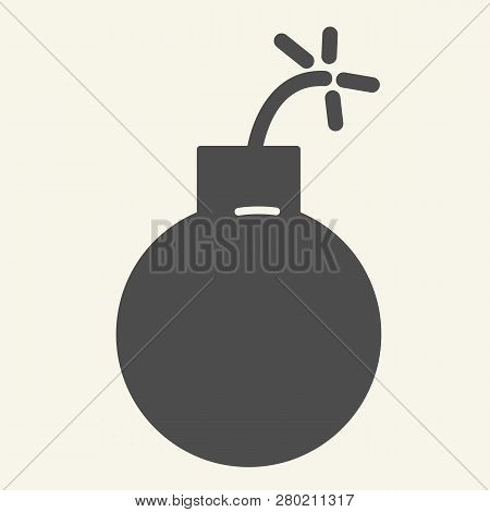 Bomb Solid Icon. Ball Vector Illustration Isolated On White. Boom Glyph Style Design, Designed For W