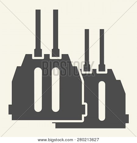 Double Barreled Gun Solid Icon. Ammunition Vector Illustration Isolated On White. Weapon Glyph Style