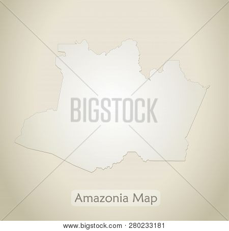 Amazonia Map Old Paper Background Vector Template