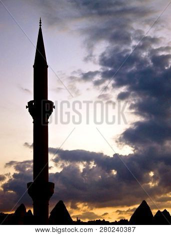 Minaret Of The Mosque During Sunset, Turkey