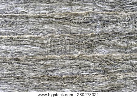 Mineral Fiberglass Is Laid Out In Several Layers. Fiberglass Background.