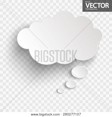 Illustration Of Thought Bubble With Shadow Looking Like Sticker With Transparency In Vector File