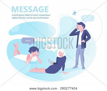 Message. Business People Concept