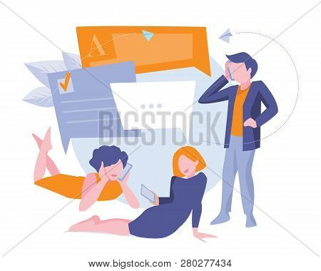 Message. Business People Concept