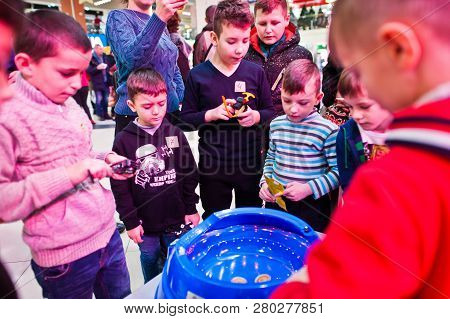 Kyiv, Ukraine - January 16, 2018: Tournament Of Spinning Tops Beyblade, Known In Japan As Explosive