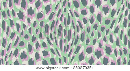 Abstract Hand-drawn Animal Skin Vector Seamless Pattern. Organic Fragments. Whimsical Spots Texture 
