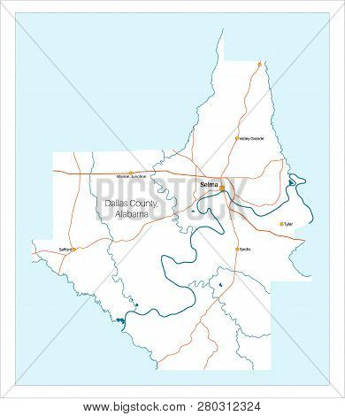 Detailed And Large Map Of Dallas County In Alabama, Usa