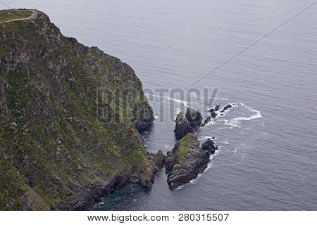 The Slieve League Cliffs In The West Of The Irish County Donegal On The Atlantic Ocean Are With 601 