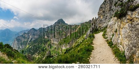 View Of Road Of 52 Tunnels Hiking Trail, Veneto, Italy