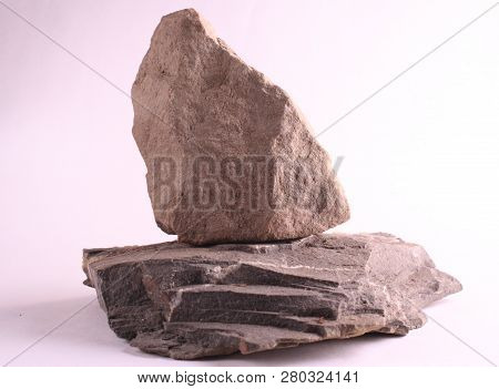 Close Up Photo Of Isolated Stones On White Background