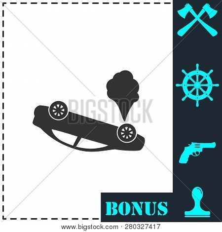Crash Car Icon Flat. Simple Vector Symbol And Bonus Icon