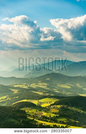 View From Shockl Mountain In Graz. Tourist Spot In Graz