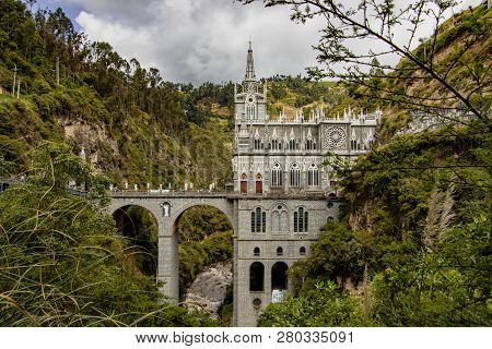 Ipiales, Colombia, Dec 11, 2017 -  Las Lajas Sanctuary Was Built In The 18th Century