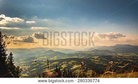 View From Shockl Mountain In Graz. Tourist Spot In Graz