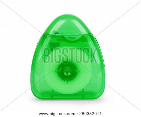 Dental Floss Isolated On White Background Dental, Floss, Green, White, Blue, Background, Nobody