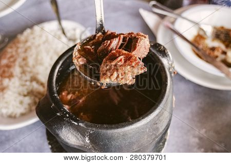 Barreado De Morretes, A Traditional Dish, Local Culture. Barreado Is Made Of Meat Cooked On A Clay P
