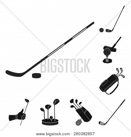 Vector Design Of Stick And Field Icon. Collection Of Stick And Club Vector Icon For Stock.