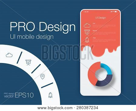 Mobile Phone Application For Analytics. Stock Vector