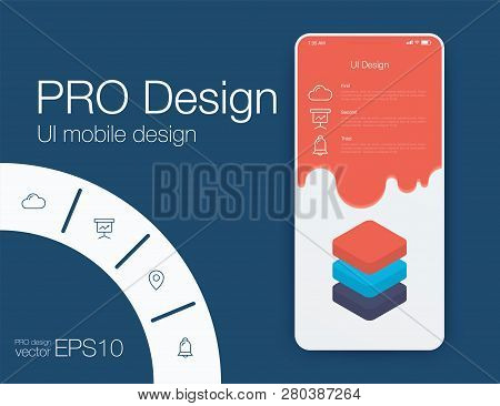 Mobile Phone Application For Analytics. Stock Vector
