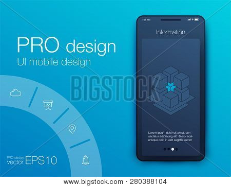 Mobile Phone Application For Analytics. Stock Vector