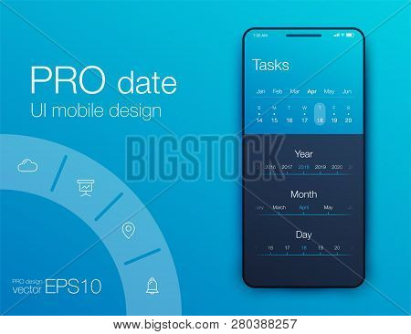 Mobile Phone Application For Analytics. Stock Vector
