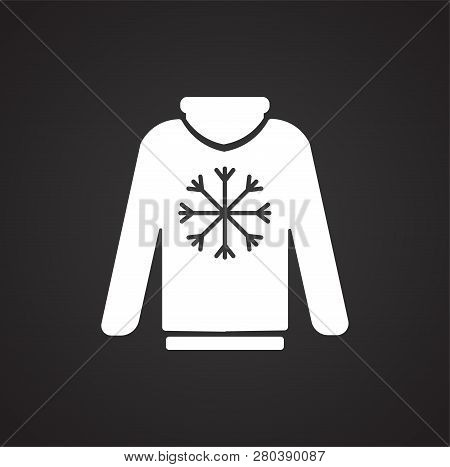 Christmas Sweetshirt On Black Background Icon For App Or Web Using