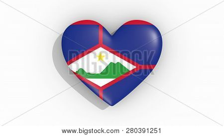 Heart In Colors Flag Of Sint Eustatius 3d Rendering