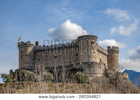 Castle Of Mombeltrán In Avila On A Sunny Day
