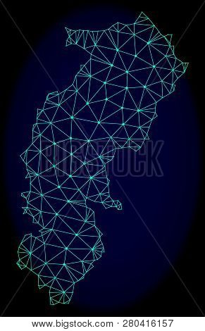 Polygonal Vector Mesh Map Of Chhattisgarh State. Connected Lines, Triangles And Points Forms Abstrac