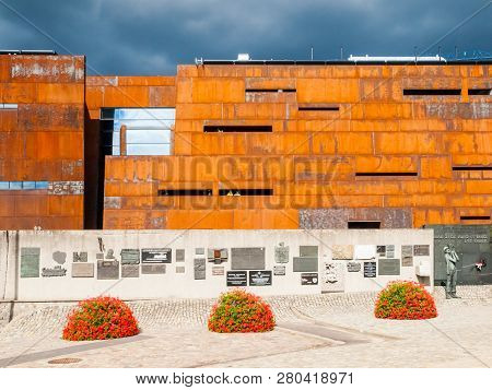 Gdansk, Poland - August 25, 2014: European Solidarity Centre In Gdansk, Poland. Modern Museum Buildi