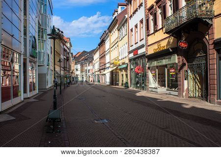Heidelberg, Germany - August 4: Hauptstrasse In The Old Town Of Heidelberg, Germany, On August 4, 20