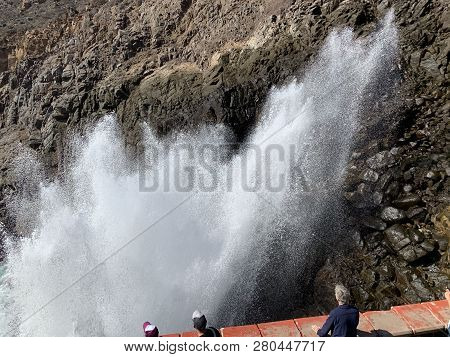 Ensenada, Mexico - Oct 25: La  Bufadora Blowhole In Ensenada, Mexico, As Seen On Oct 25, 2018. It Is