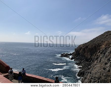 Ensenada, Mexico - Oct 25: La  Bufadora Blowhole In Ensenada, Mexico, As Seen On Oct 25, 2018. It Is