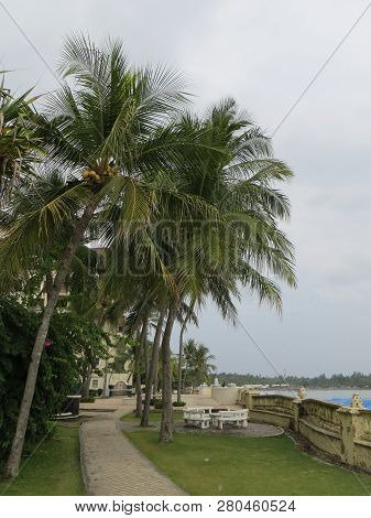 Anyer, Indonesia - June 26, 2018: Marbella Anyer Hotel, A Spanish-style Building Overlooking The Jav
