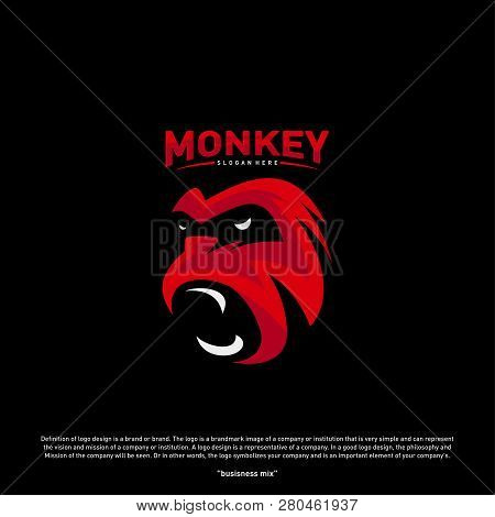 Monkey Gorilla Esport Gaming Mascot Logo Template Vector. Modern Head Monkey Logo Vector