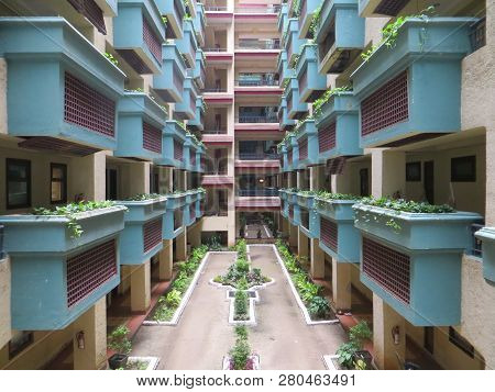 Anyer, Indonesia - June 26, 2018: The Exterior Of Marbella Anyer Hotel, A Spanish-style Building Ove