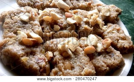 Doodhi Ki Barfi Indian Sweet Dish.bottle Gourd Barfi