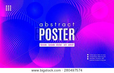 Gradient Fluid Shapes. Abstract Background In Blue And Pink Colors. Wave Liquid And Distorted Gradie