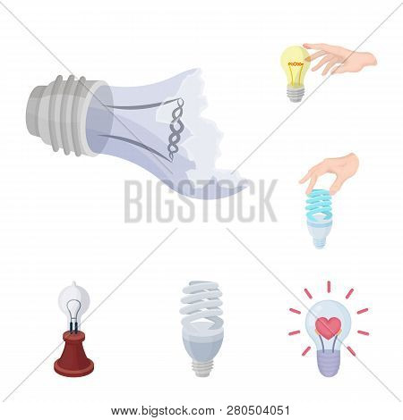 Vector Design Of  And Lightbulb Logo. Collection Of  And Idea Stock Vector Illustration.