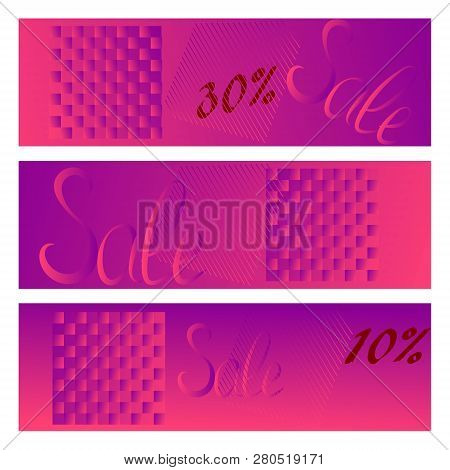 Sale Set Banners With Place For Your Text. Vector Illustration