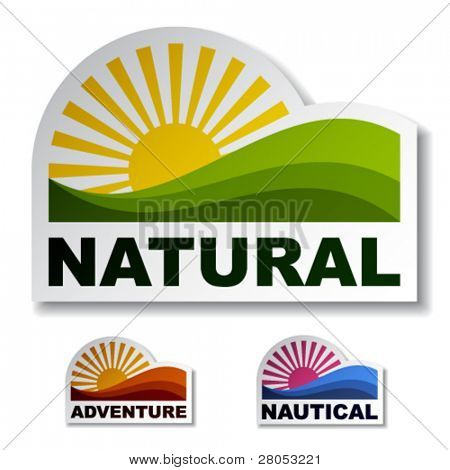 vetor adesivos náuticos de aventura natural