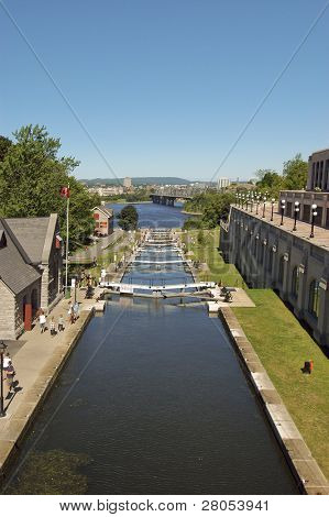 UNESCO World Heritage Site Rideau Canal Waterway in Ottawa, Ontario, Canada
