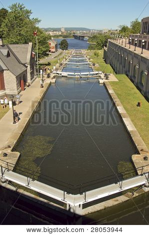 UNESCO World Heritage Site Rideau Canal Waterway in Ottawa, Ontario, Canada