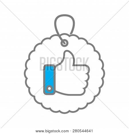 Online Shopping Thimb Up Tag Icon On White Background For Graphic And Web Design, Modern Simple Vect