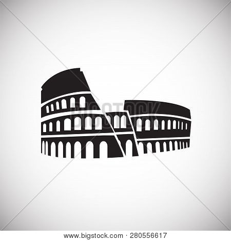 Colloseum On White Background Icon For App Or Web Using