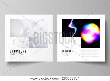 Vector Layout Of Two Square Format Covers Design Templates For Brochure, Flyer, Magazine. Spa And He