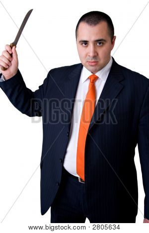 Vred Business mand med en kniv